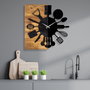 Wallity Reloj de Pared Decorativo de Madera Nogal y Negro
